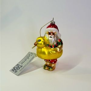 Cobane Studio Santa's Ducky handmade-painted glass Ornament COBANEC302